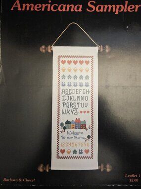 Americana Sampler Cross Stitch Welcome Home Graph #10 Barbara & Cheryl Bell Pull